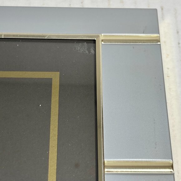 Vintage MCM Silver Gold Aluminum Metal Photo Picture Frame 8 X 10" Minimalist - Picture 12 of 16